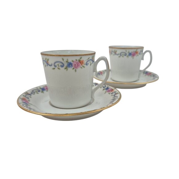 Vintage Limoges France Porcelain Goumot Labesse Floral Demitasse Cup Saucer Set - Picture 5 of 10